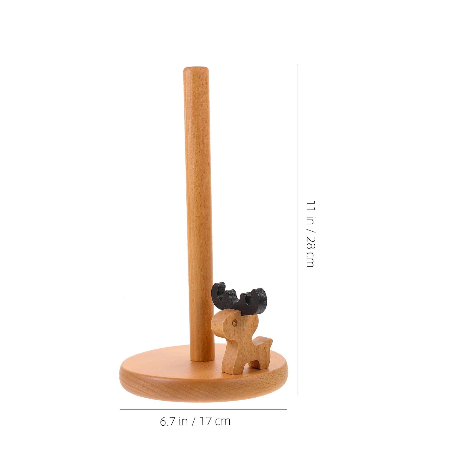 

Deer Paper Holder Wooden Stand Non Slip Vertical Roll Paper Organizer Bottom Kitchen Bathroom Living Room Roll Organizer Storage