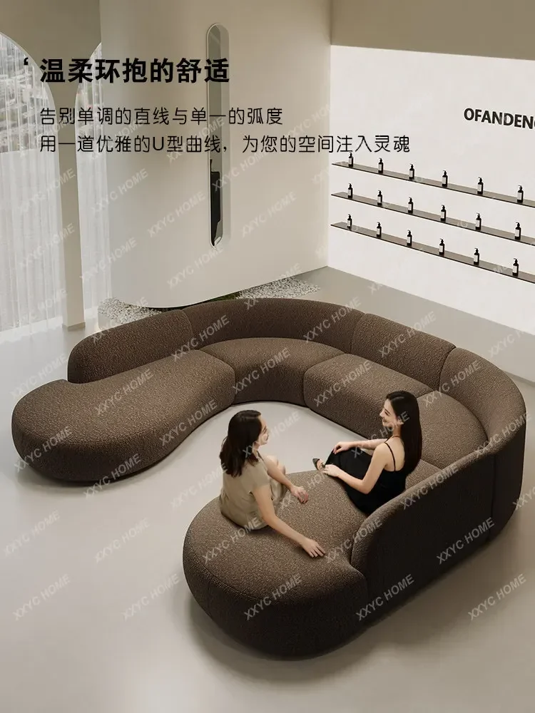 Irregular Curved Corner Sofa Simple Modern Beauty Salon Club Hotel Lobby Rest Area Reception