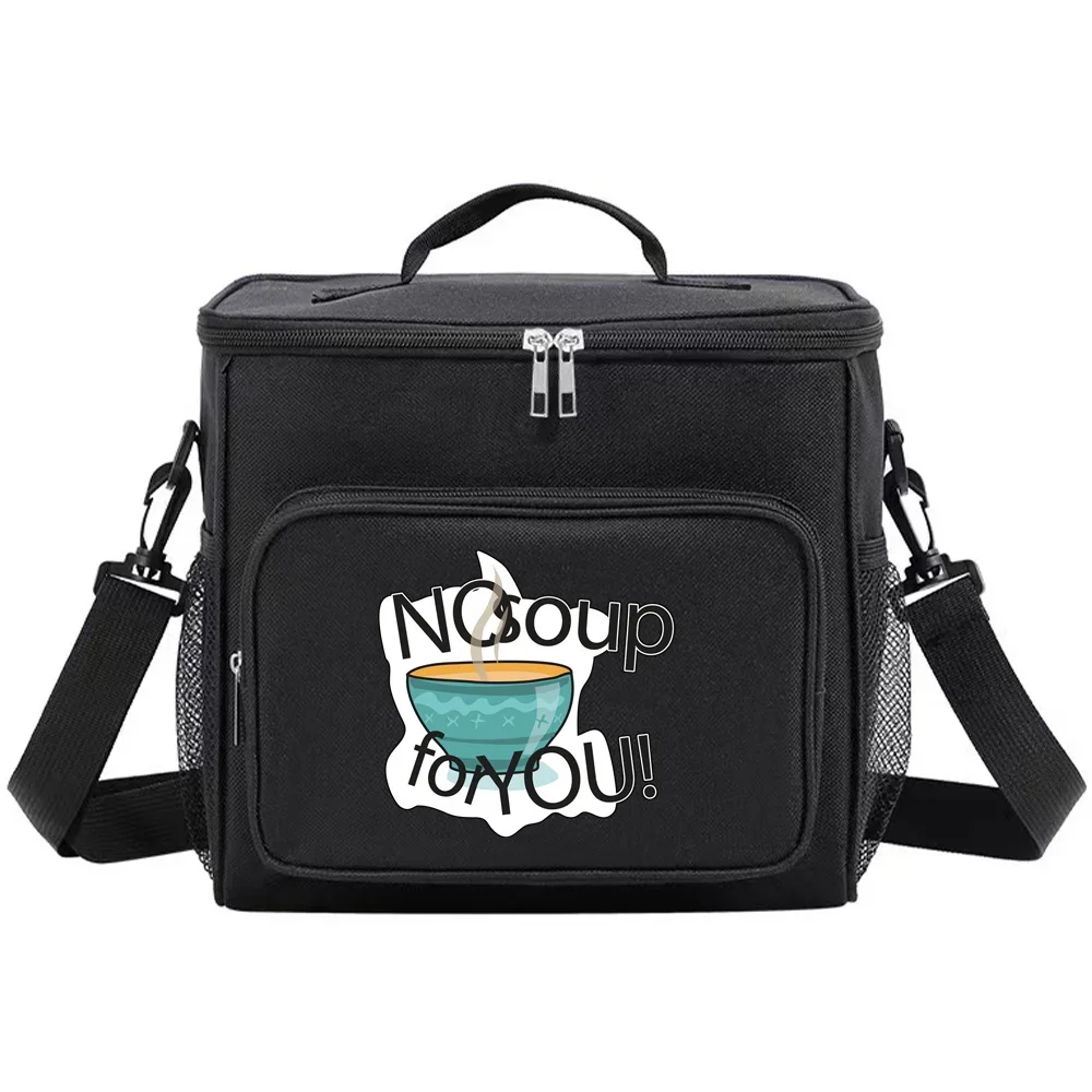 Cooler Box Thermal Organizer Handbag Portable Shoulder Lunch Bag Waterproof Insulated Bags for Men and Women Food Printing