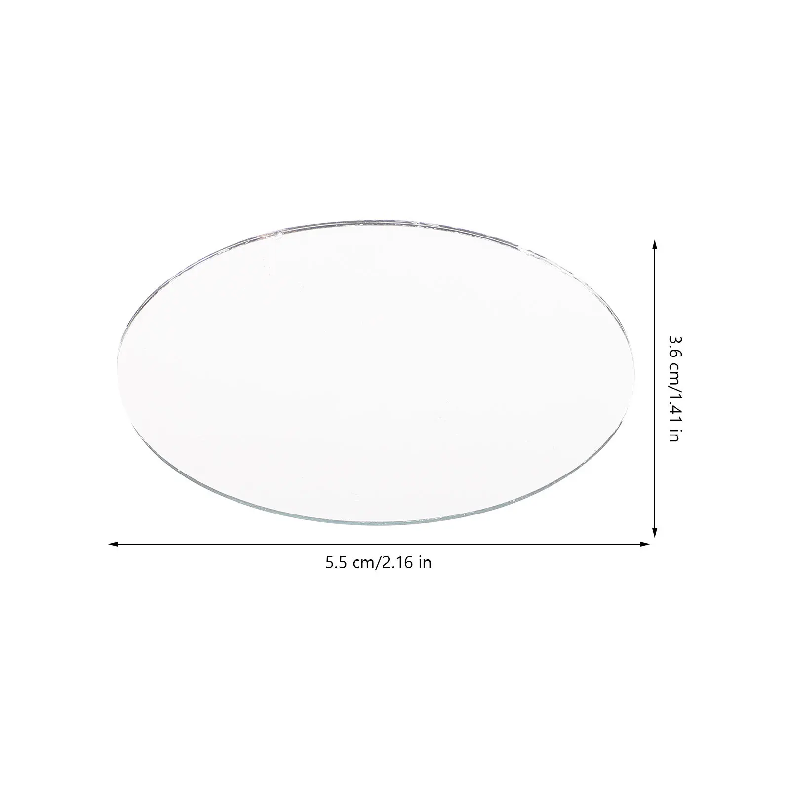 20개 미니 타원형 거울 렌즈 DIY 합금 메이크업 거울 공예 장식용 휴대용 선물 여성용