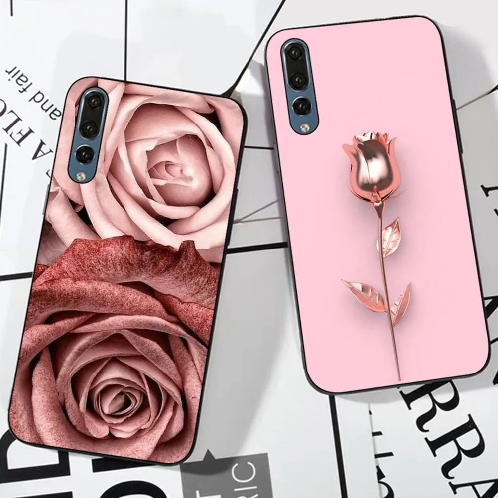 

Love Rose Gold Style Phone Case For Huawei P 8 9 10 20 30 40 50 Pro Lite Psmart Honor 10 Lite 70 Mate 20lite