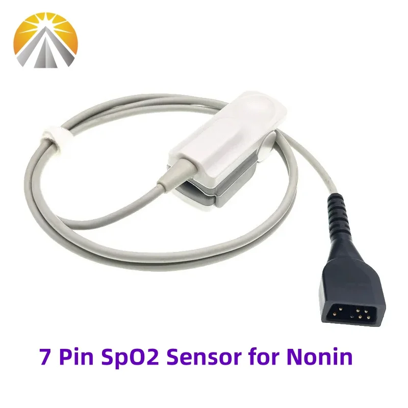 7 Pin SPO2 Sensor Pulse Oximeter Probe SAO2 Patient Monitoring Heart Rate For Nonin 8500 8700 Reusable Adult Child Neonate