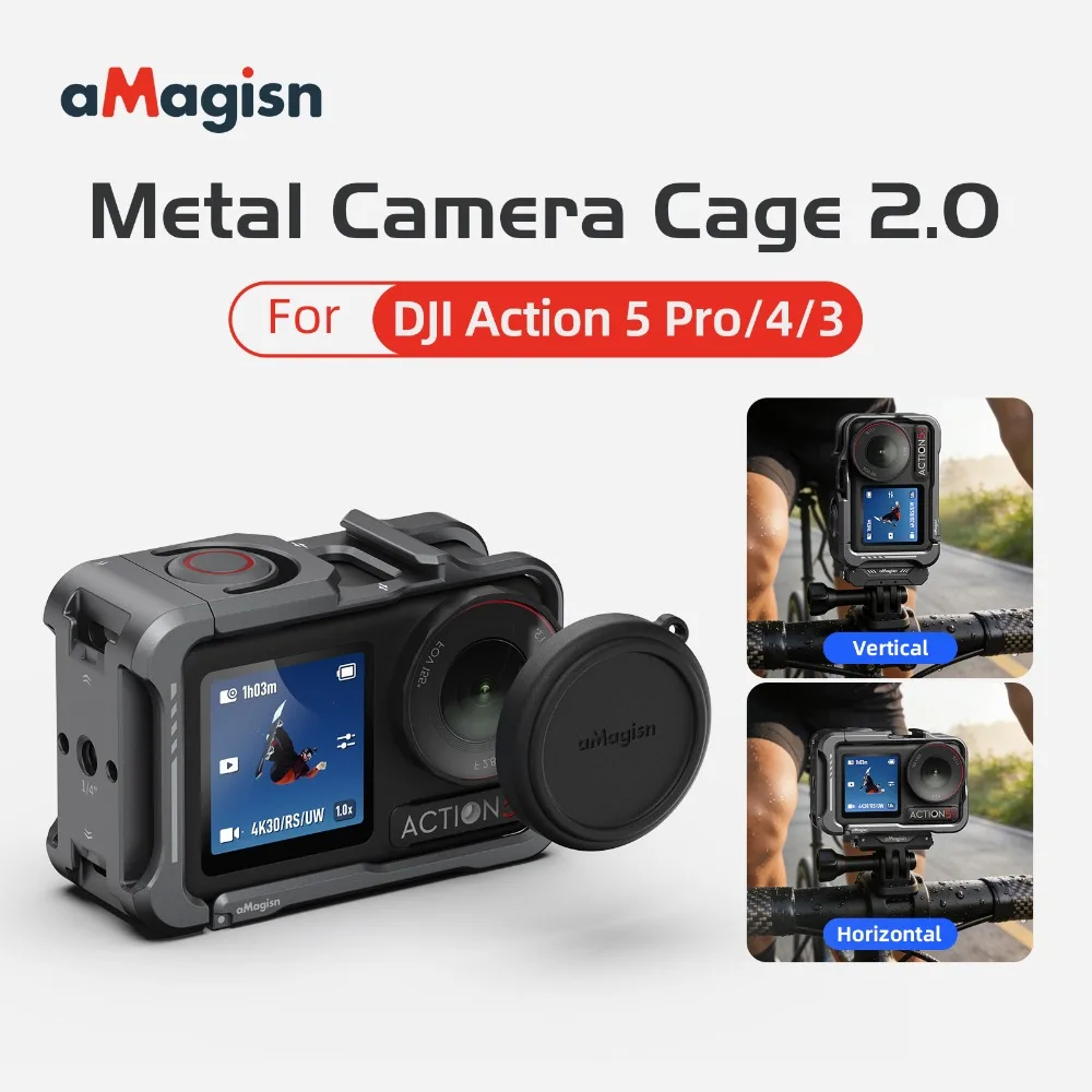 aMagisn Aluminum Alloy Quick-Release Cage 2.0 For DJI Action