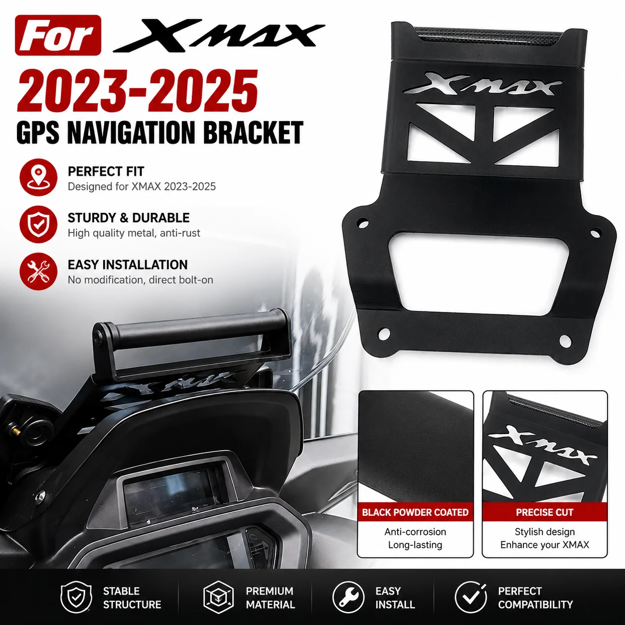 For YAMAHA XMAX MAX300 X-MAX 300 2023 2024 2025 Motocycle GPS Bracket Phone Holder Mobile Navigation Stand Plate Support