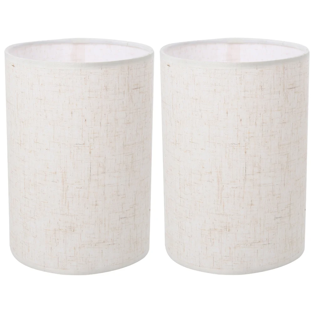 

2 Pcs Linen Lampshade Unique Shades Cloth for Table Light Washable Drum Lampshades Floor