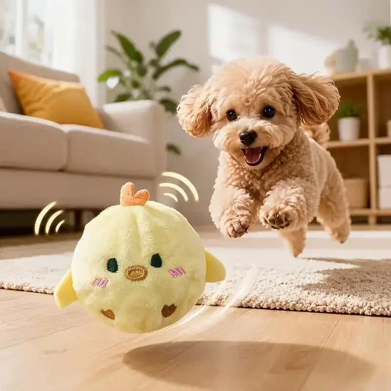Quietschendes Hundespielzeug aus weichem TPR zur Zahnreinigung, Plüsch-Spiky-Ball, interaktives Trainingsspielzeug für Hunde, Haustierzubehör – Detail 4