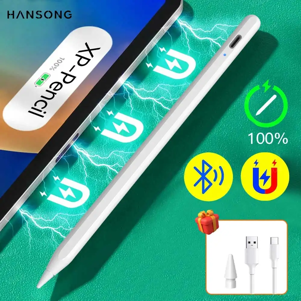 

Стилус для iPad Магнитный зарядный карандаш для Air 5/4 11 13 A16 Pro 11 12,9 13 7 8 9 поколения 10,2 Mini 6 7 Сенсорная ручка для экрана