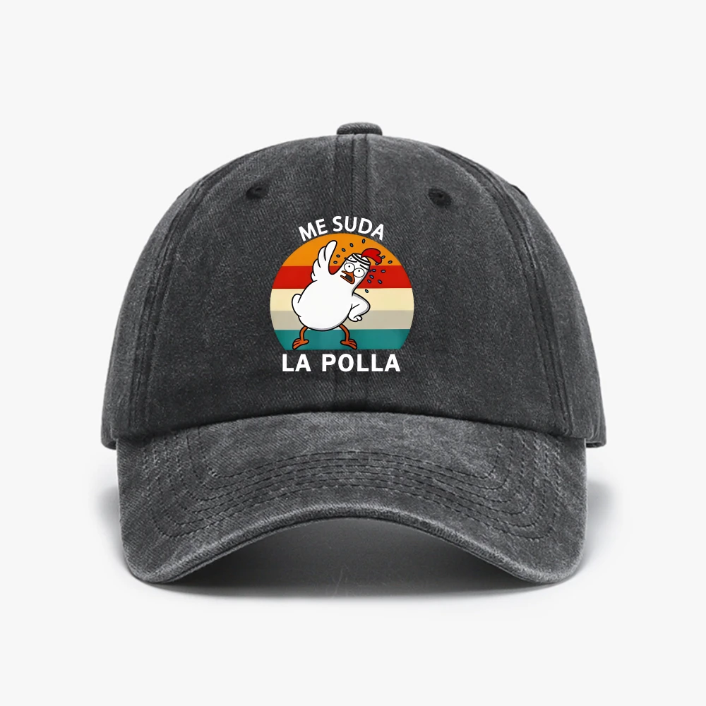 I Sweat My Cocks hat Spanish Texts Funny Jokes Geek Baseball Cap Summer Chicken Farm Lover Washed cowboy hat