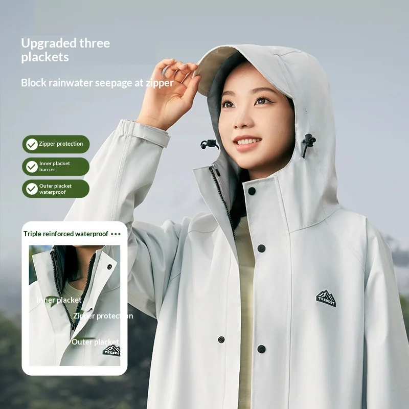 Fashion Windbreaker Type Raincoat Onepiece Full-body  Long Rain Poncho Waterproof Women Men Motorcycle Bicycle Riding Rainwear