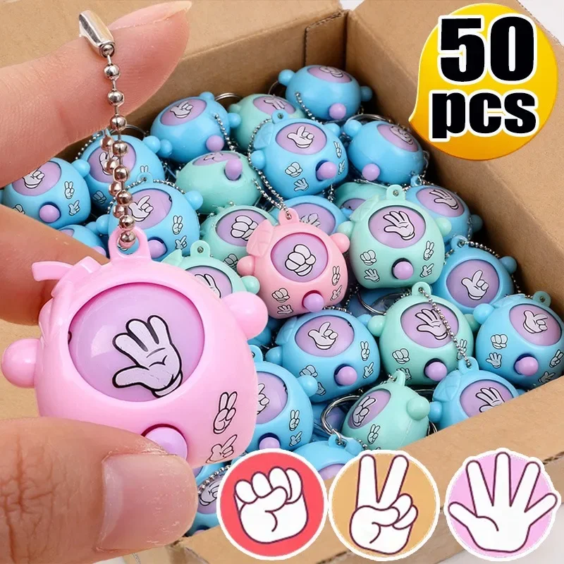 Rock Paper Scissors Guessing Egg Keychain Funny Game Toy Keyring Kids Birthday Party Favors Christmas Wedding Guest Small Gifts