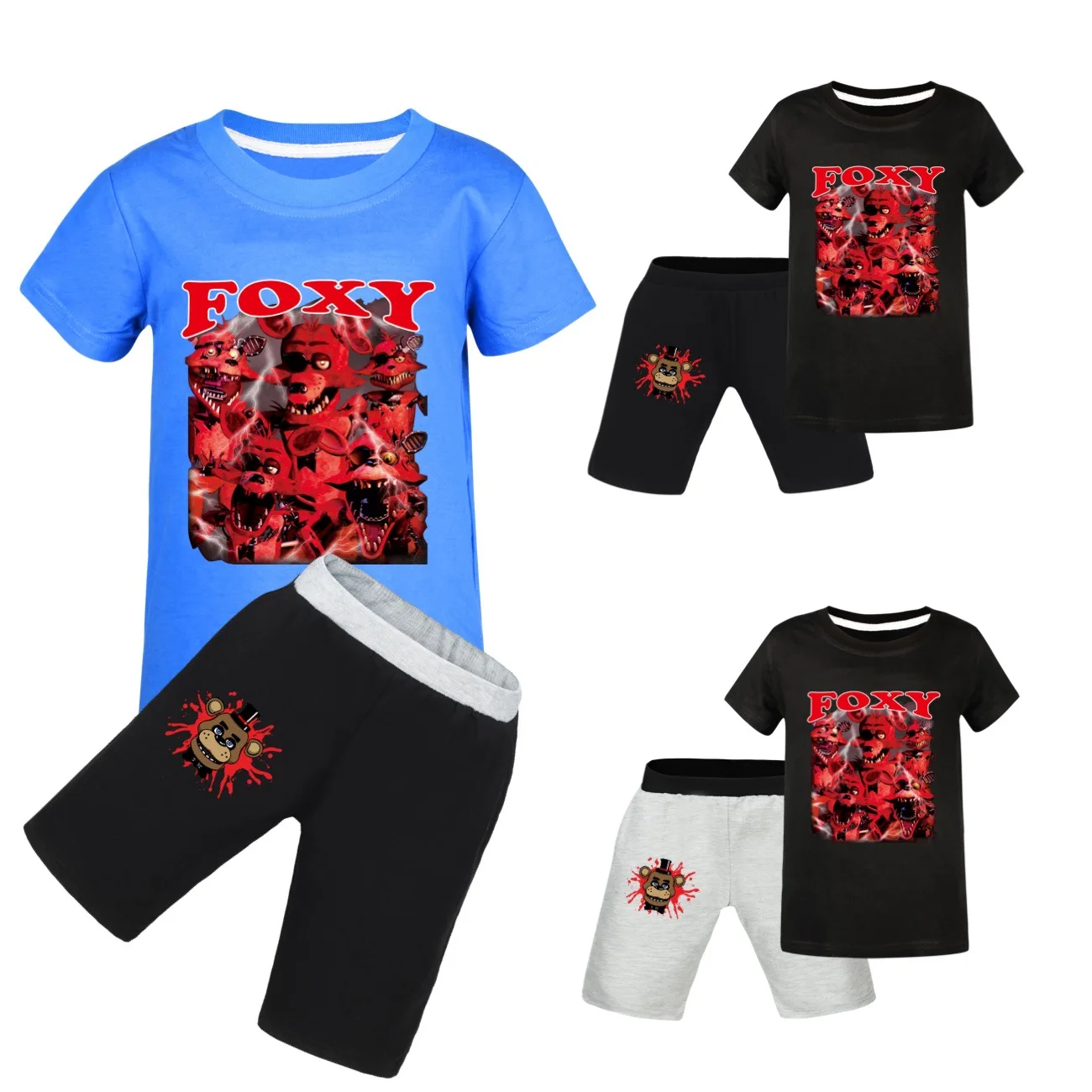 5 Night At Freddy T Shirt Kids Summer T-shirt + Sport Pants 2pcs Sets Children's Clothing Baby Boy Clothes Girls Outfits 2803