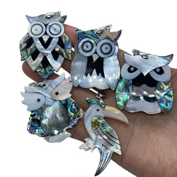 Owl Shape Abalone Shell Necklace Pendant Natural Freshwater  Mother of Pearl Animal  DIY Jewelry Making Accessories