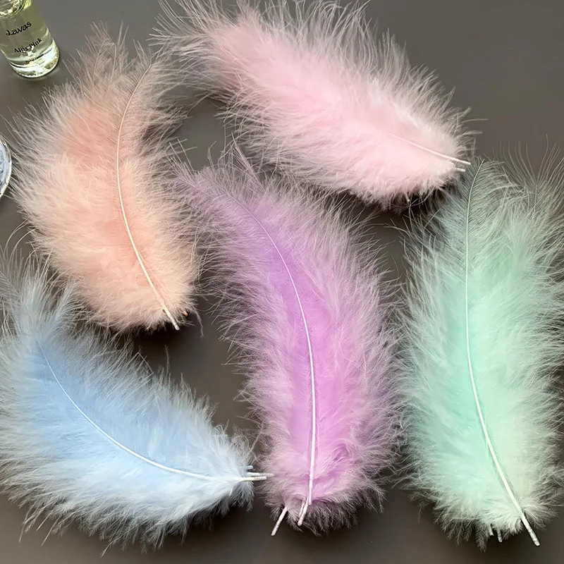100-1000Pcs/lot Natural Plumes 12-16cm Turkey Colorful Feather Plume Fluffy Wedding Dress DIY Jewelry Decor Accessories Feathers