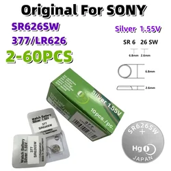 2-60 sztuk oryginalnych akumulatorów SONY SR626SW LR626 AG4 1.55V LR66 377 377A Alkaline Battery Watch Toys Car Remote Coin Cell