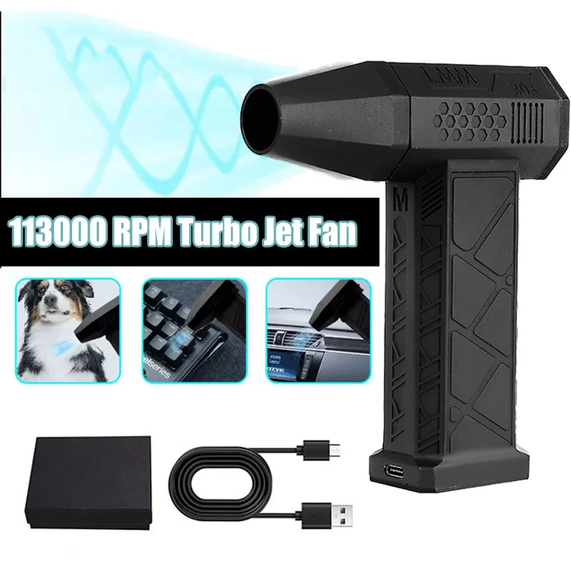 

Turbo Jet Fan 130000RPM Wind Speed Car Computer Cleaning Blower Tool Handheld Duct Fan High-Performance Cyclone Turbo Electric