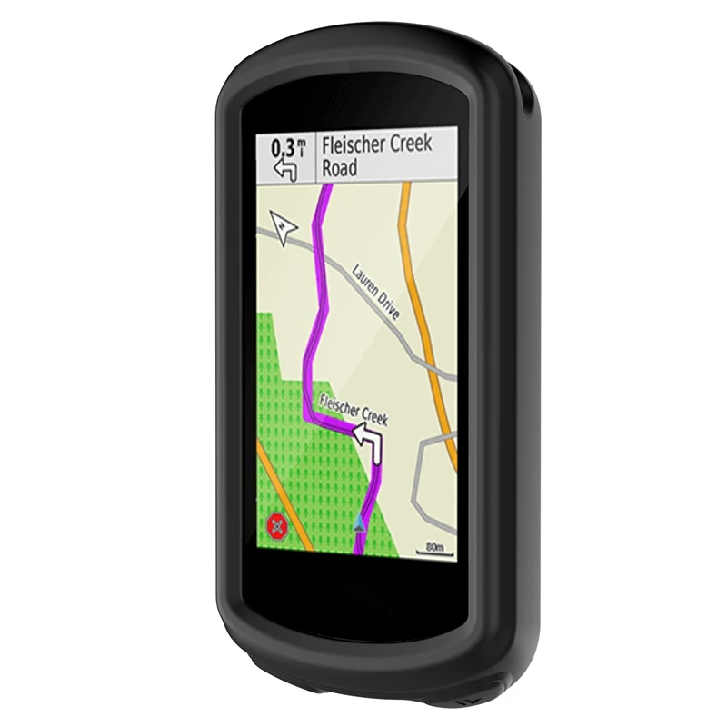 AU61-Case Compatible For Garmin Edge 1030 Plus GPS - Silicone Protective Cover Waterproof Silica TPU Silicone Case - Black