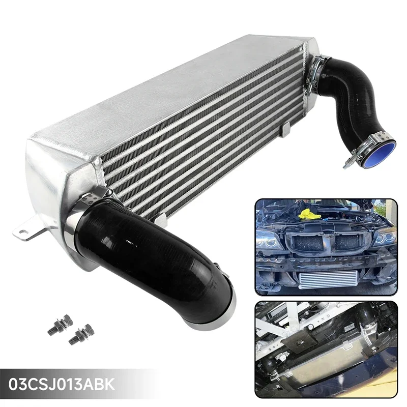 Aluminum Twin Turbo Intercooler Kit Fits For BMW N54 3.0L 135i E82/E88 335i/335xi E90/E92/E93 06-11 Front Mount Bar & Plate