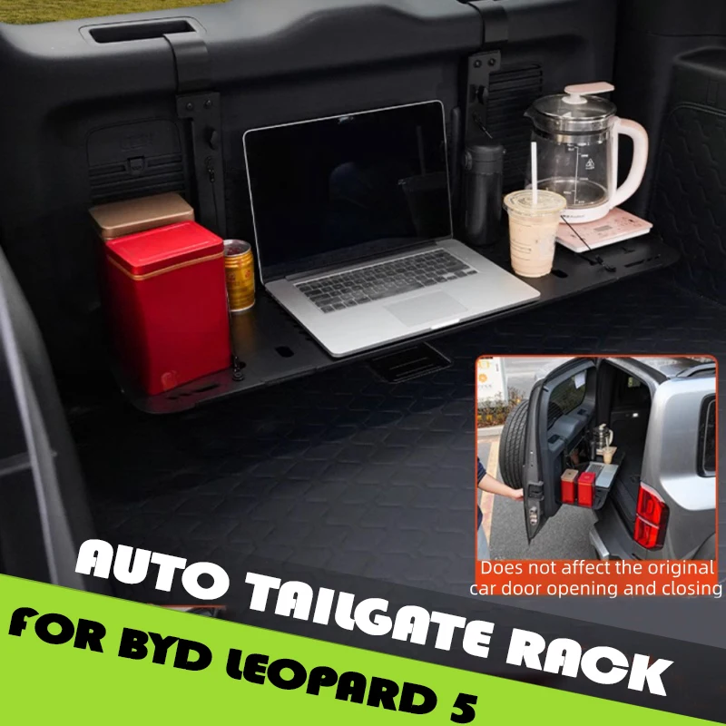 Auto Tailgate Rack Fit for BYD Leopard 5 Modification Car Trunk Expansion Storage Rack Folding Table Car Exterior Upgrade Parts