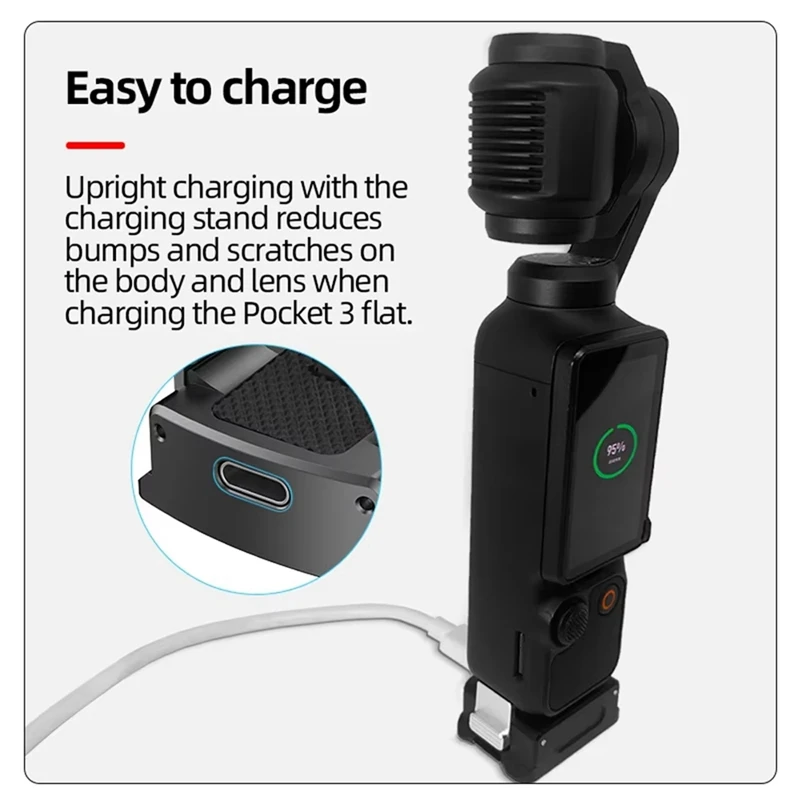 Зарядная база для камеры DJI OSMO Pocket 3, адаптер для крепления 1/4, фиксированный держатель, быстроразъемный аксессуар