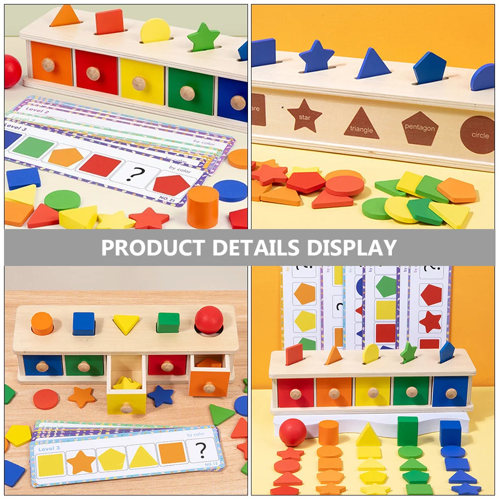 

1 Set Of Color Number Matching Box Wooden Shape Sorting For Toddlers Kids Early Learning Puzzle Educational Montessori Inspired