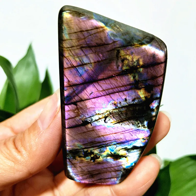 Natural Stone Finland Multicolored Light Labradorite Crystal Freeform Witchcraft Meditation Energy Feng Shui Crystal Room Decor