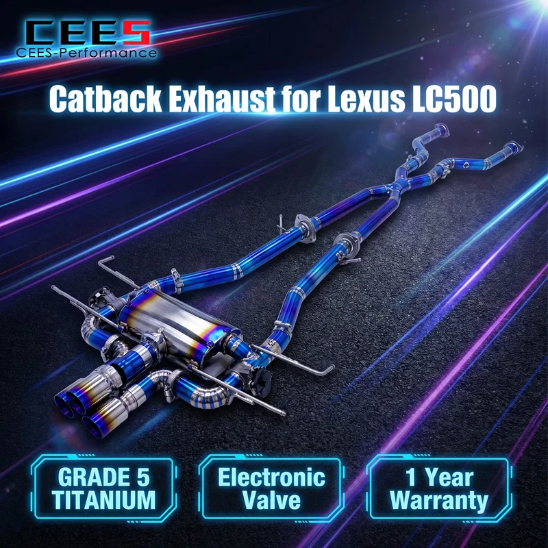 CEES Catback Exhaust for Lexus LC500 2018-2025 Middle Tips Exhaust Pipes Design Valvetronic Muffler Exhaust Upgrade System