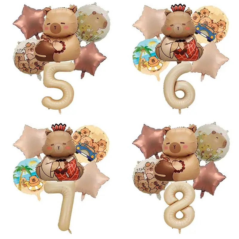 Neue Capybara-Folienballons, Capybara-Motto-Geschenke für fröhliche Geburtstagsfeiern, Babyparty-Dekorationen, Capybara-Partydekorationen
