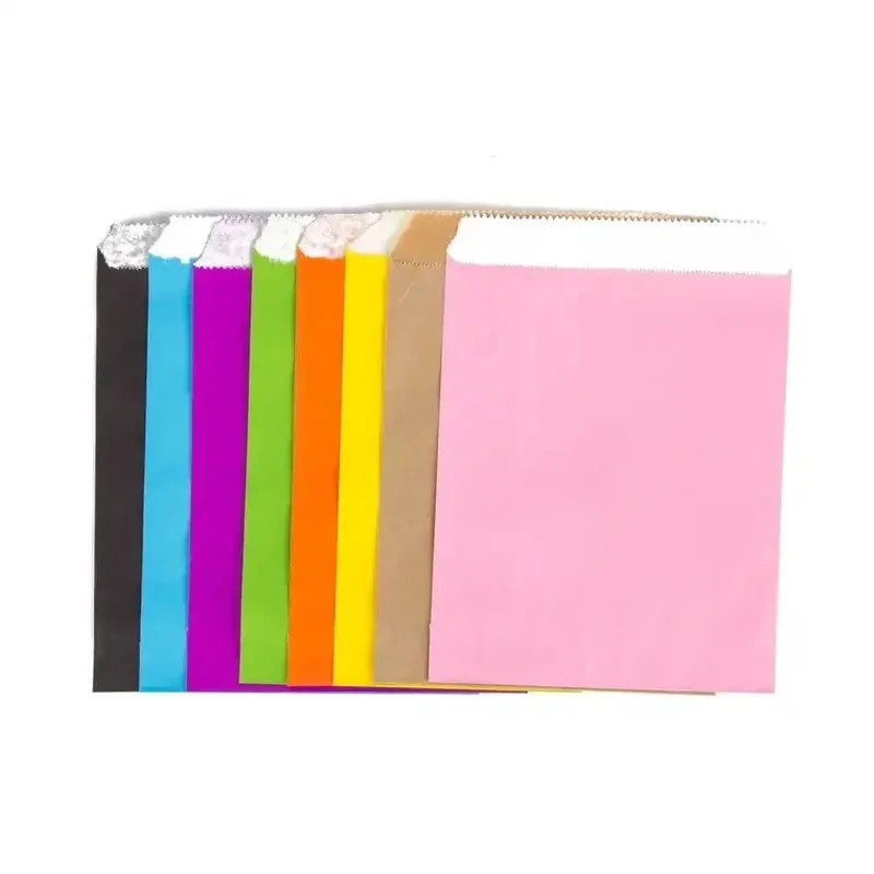 50/100pcs color Gift Kraft Paper Bag Candy Bread Snack Food Safety Bag Birthday Wedding Gift Gift Packaging Bag Guest Packaging - view 4