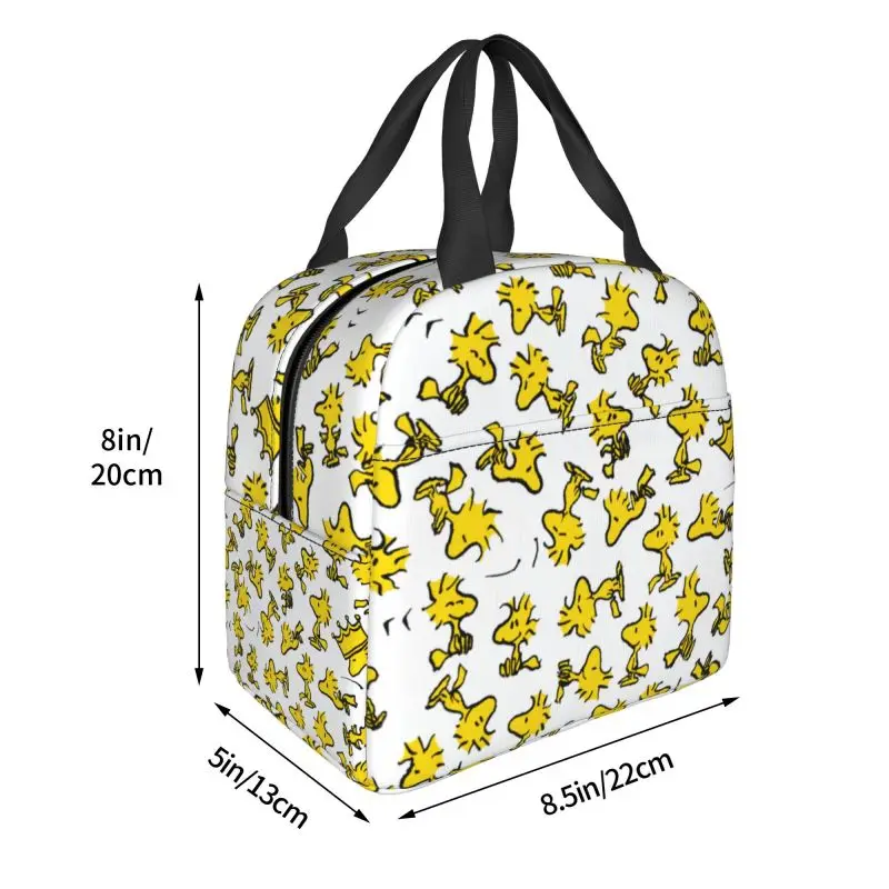 Bolsa de almuerzo con aislamiento de Snoopy de dibujos animados para mujeres y niños, bolso de mano personalizado, enfriador térmico portátil,