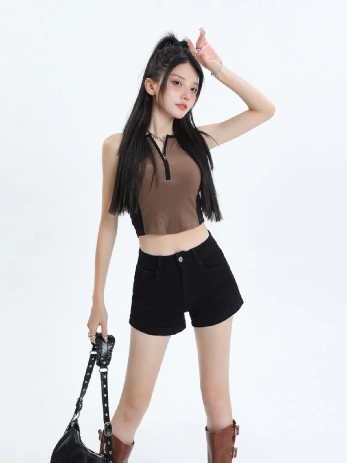 Celana Pendek Denim Wanita High Waist Tipis Elastis Longgar Slim A-Line Seksi Hot Pants Katun Stretch Jeans Pakaian Musim Panas