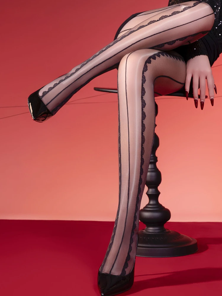 5D Shiny Women's stockings, three-dimensional jacquard T-leg Jumpsuit stockings, comfortable, breathable and sexy leg stockings