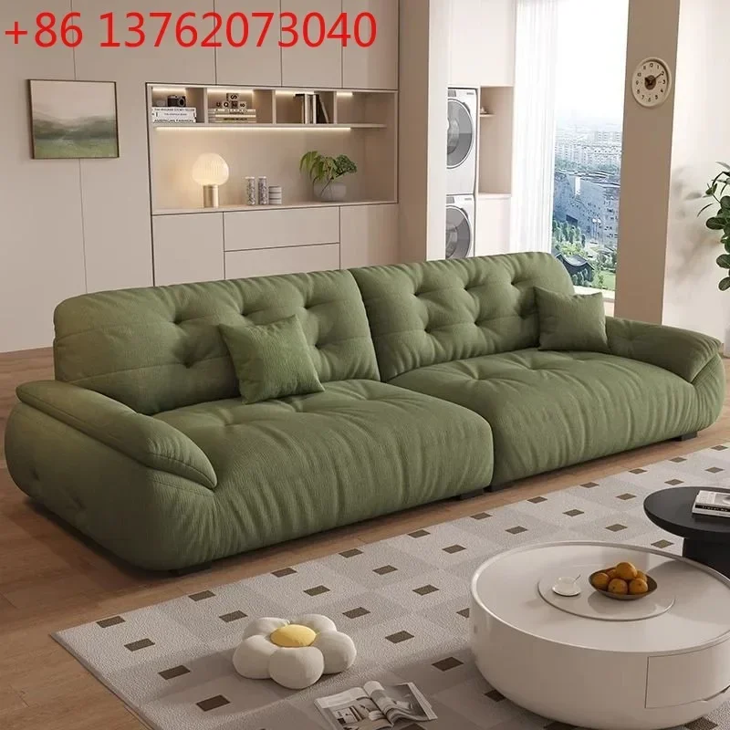 Cloud fabric small apartment living room Chenier modern simple straight sofa light luxury
