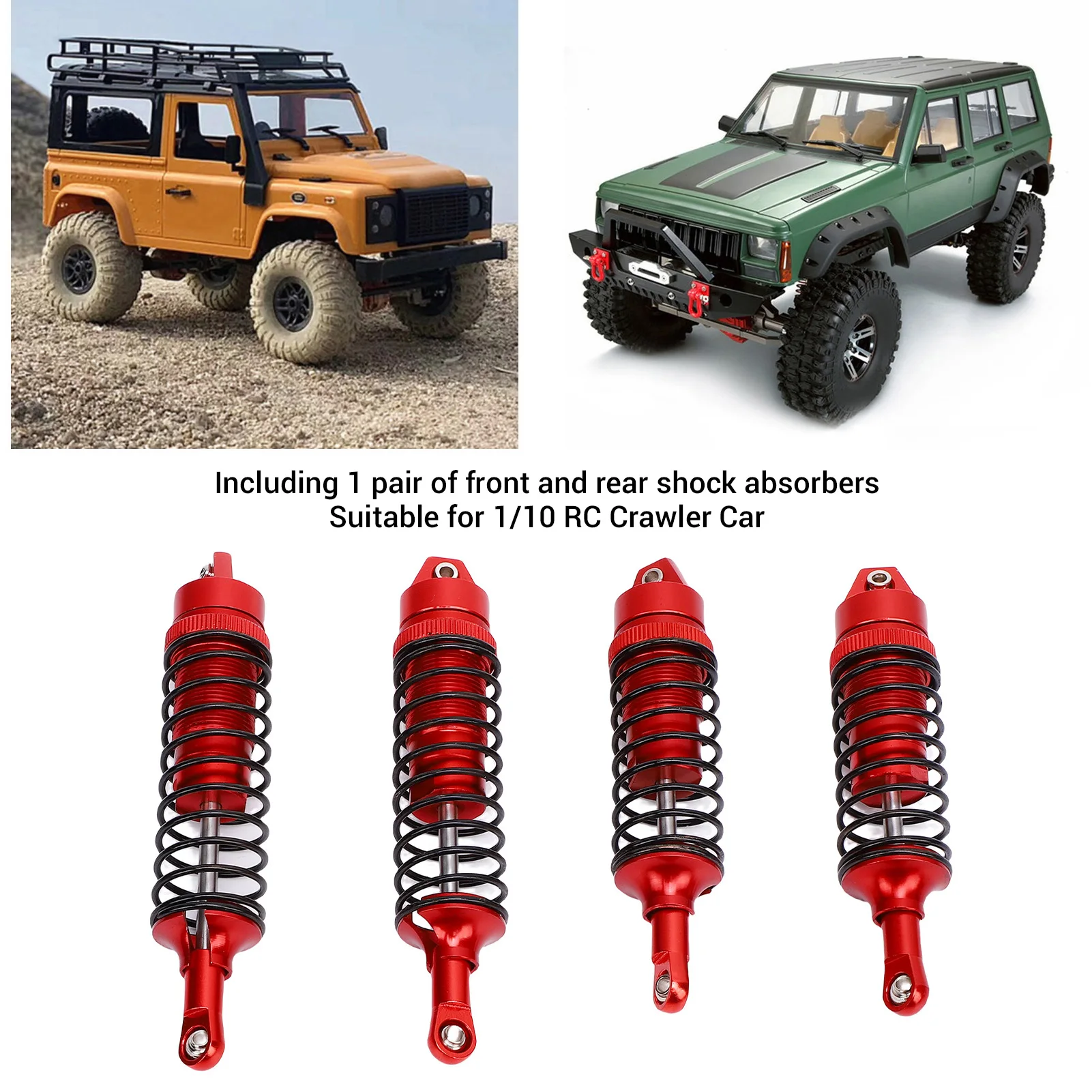 RC Olie Gevulde Schokdempers Kit RC Schokdemper Set Verbeterde Behandeling Stabiele Structuur Anti voor 1/10 RC Crawler Auto
