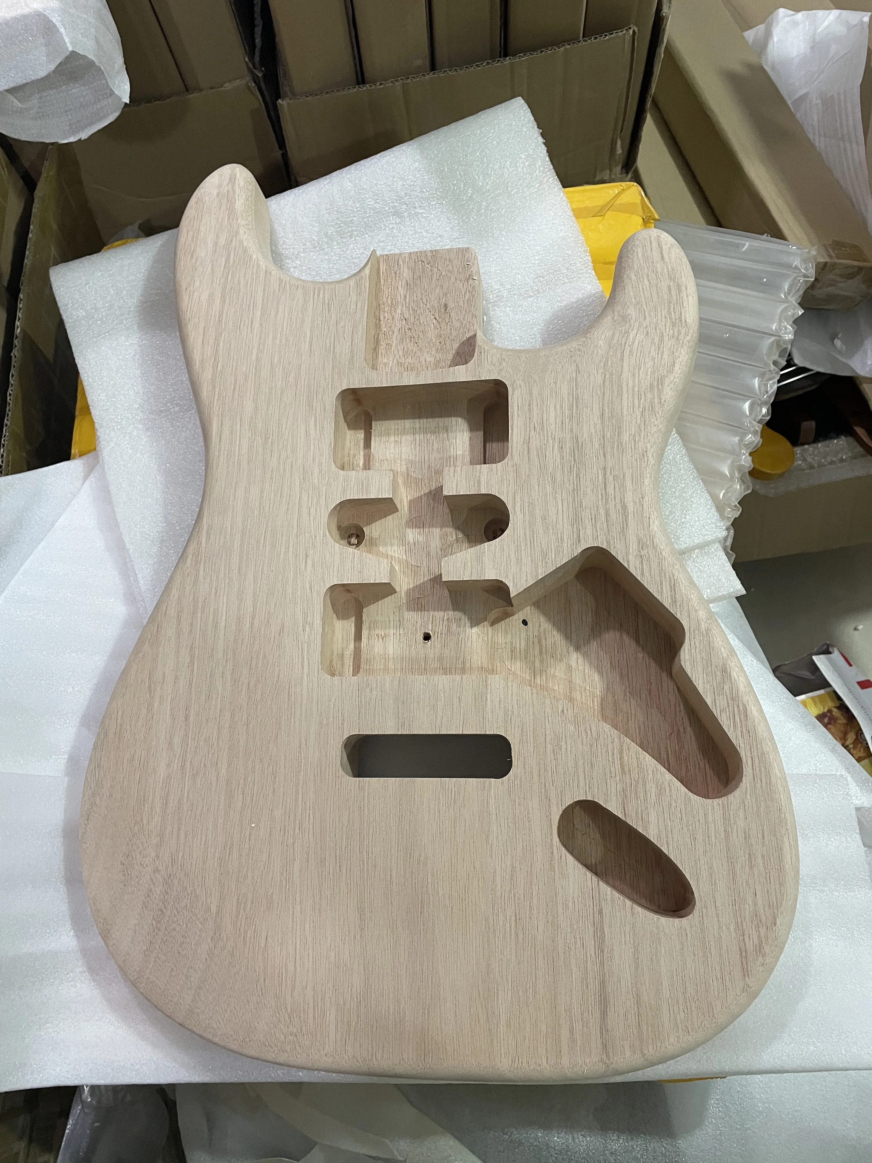 Unfinished Mahogany Wood Electric Guitar Body,DIY Guitar Kit,Undyed,High Quality, AAA Level, SSS, 100% Handmade Luthier, 1 Piece