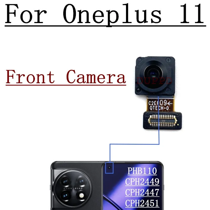 Front Facing Camera For OnePlus 11 10T 10R 9R 9RT 8T 9 8 10 Pro View Wide Frontal Selfie Camera Module Flex Cable Spare Parts