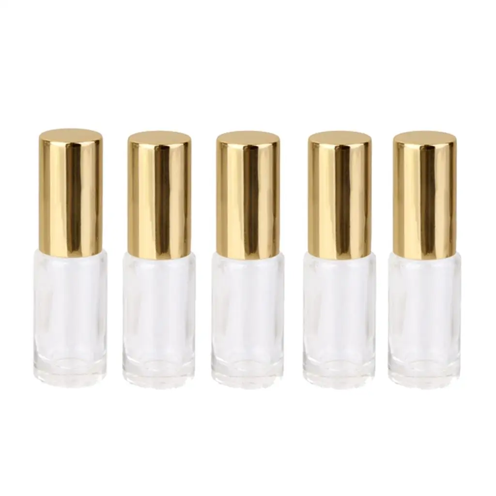 5 pièces 5ml clair Mini voyage Portable vide rouleau à rouler verre bouteilles d'huile essentielle accessoires de maquillage