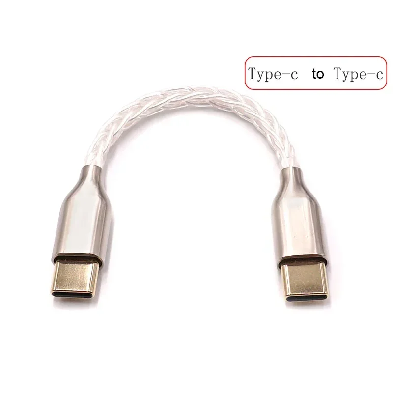 New 8-core 5N sterling silver Audio Cable Type-c to typec to Lightning to Micro USB-A USB-B For HiFi Headphone OTG Adapter