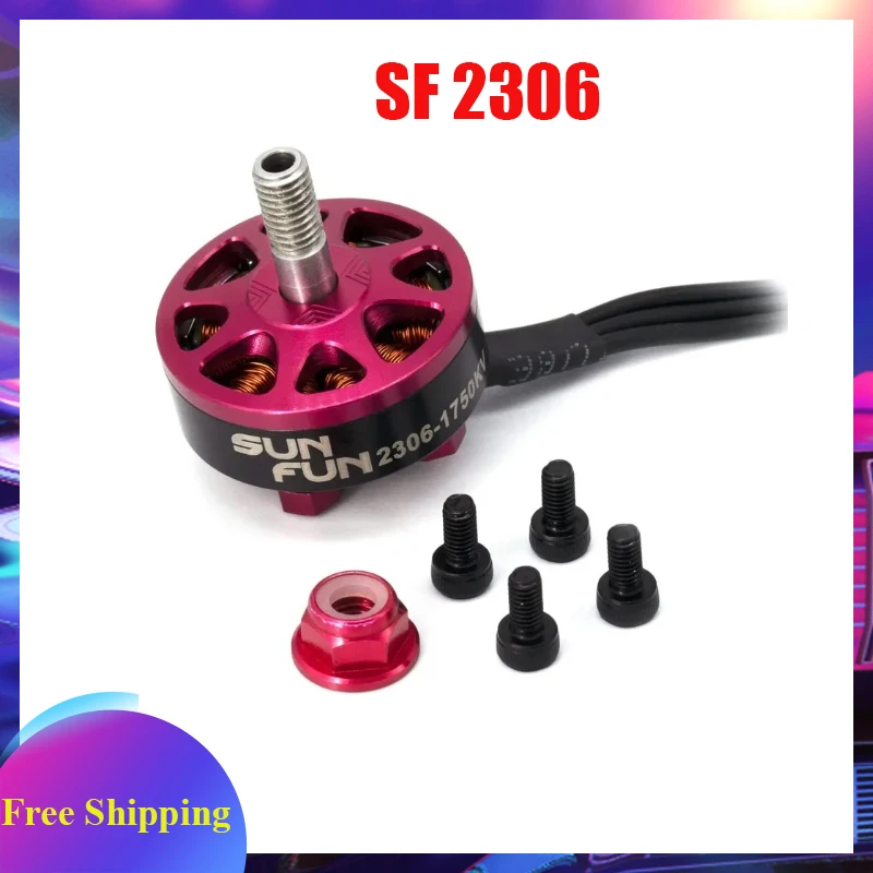 Motor sin escobillas SUN FUN 2306 1750/2500KV 4-6S con rosca CW y eje de 5mm para drones de carreras FPV RC, cuadricópteros y multirrotores VS Motor DYS