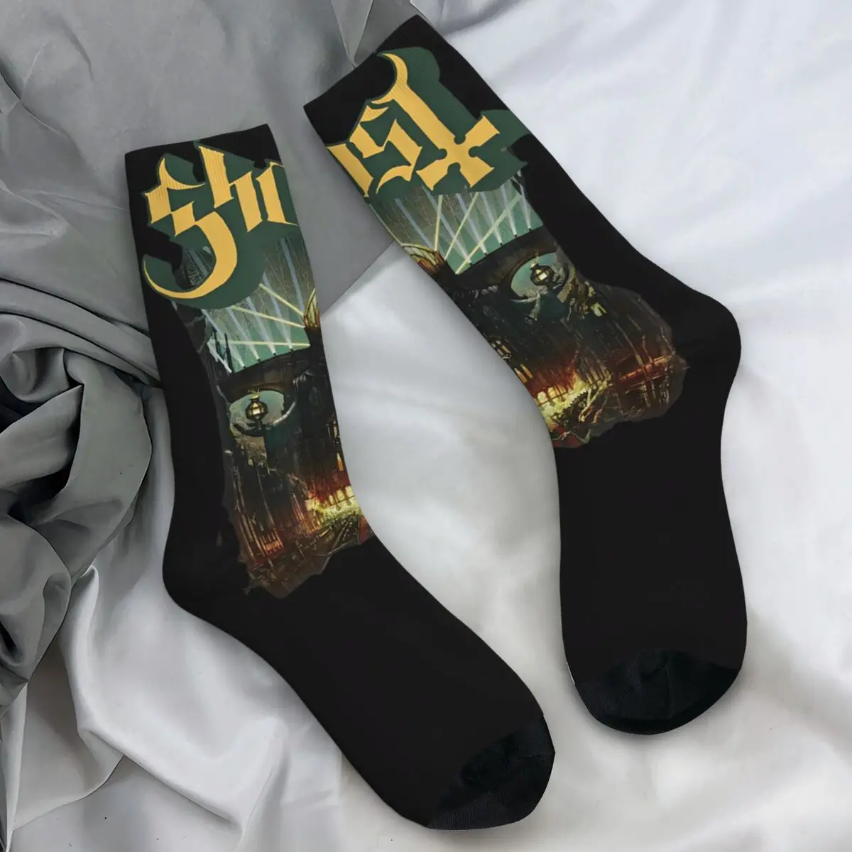 Ghost Rock Music Band Socks Skull Funny Stockings Winter Anti-Slip Men Socks Medium Soft Graphic Climbing Socks