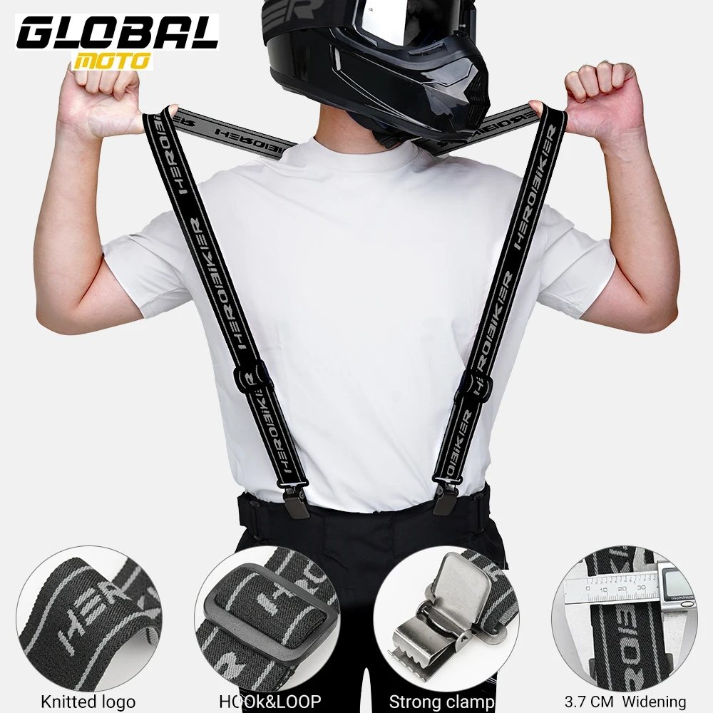 Motorcycle Sports Racing Pants High Elastic Adjustable Y Back Suspender Straps For Motorbike Pants Braces Motocross Riding Pants