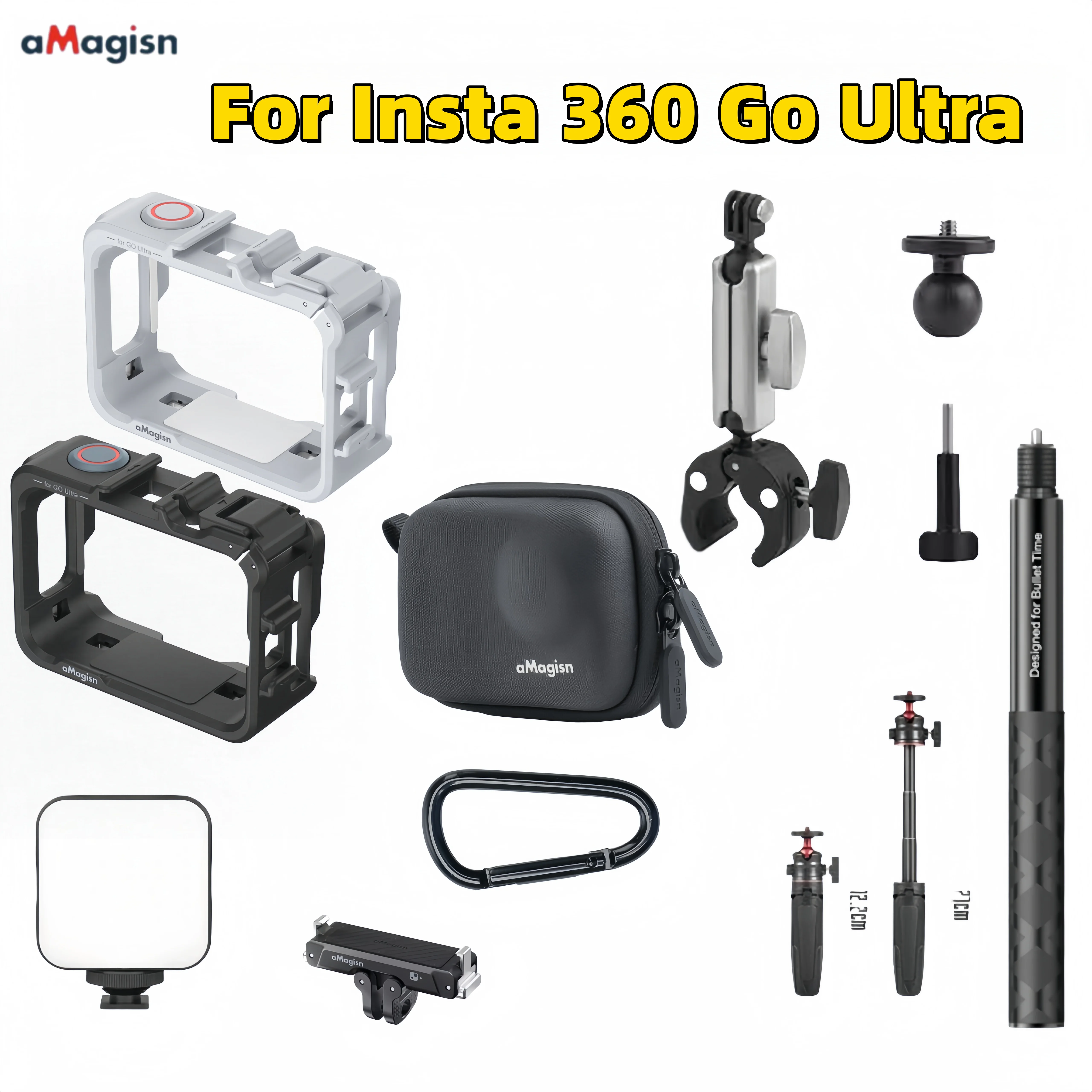 For Insta360 Go Ultra aMagisn Quick Release Protective Frame Plastic Cold Shoe Expansion Rabite Cage Multifunctional