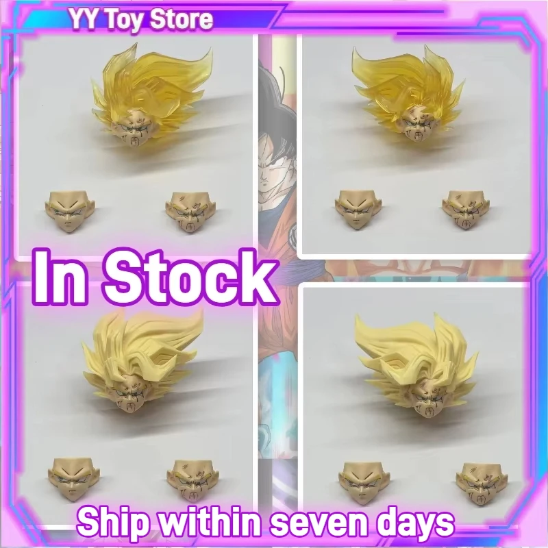 

Air KO Dragon Ball Son Goku Head Carving Super Saiyan Normality Battle Damage For Goku 3.0 voxel Figure Head Model gift Toys