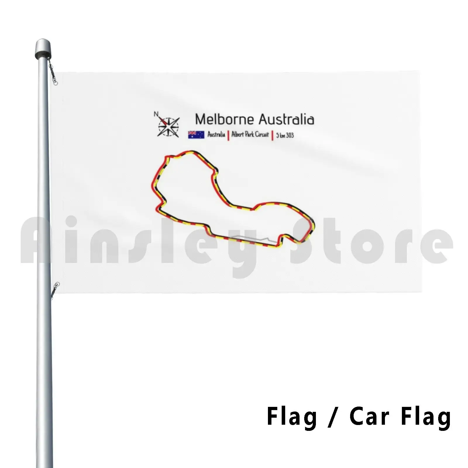 Racetrack-Melborne Australia Flag Car Flag Funny Race Tracks Racing Car Racing Grand Prix Gp