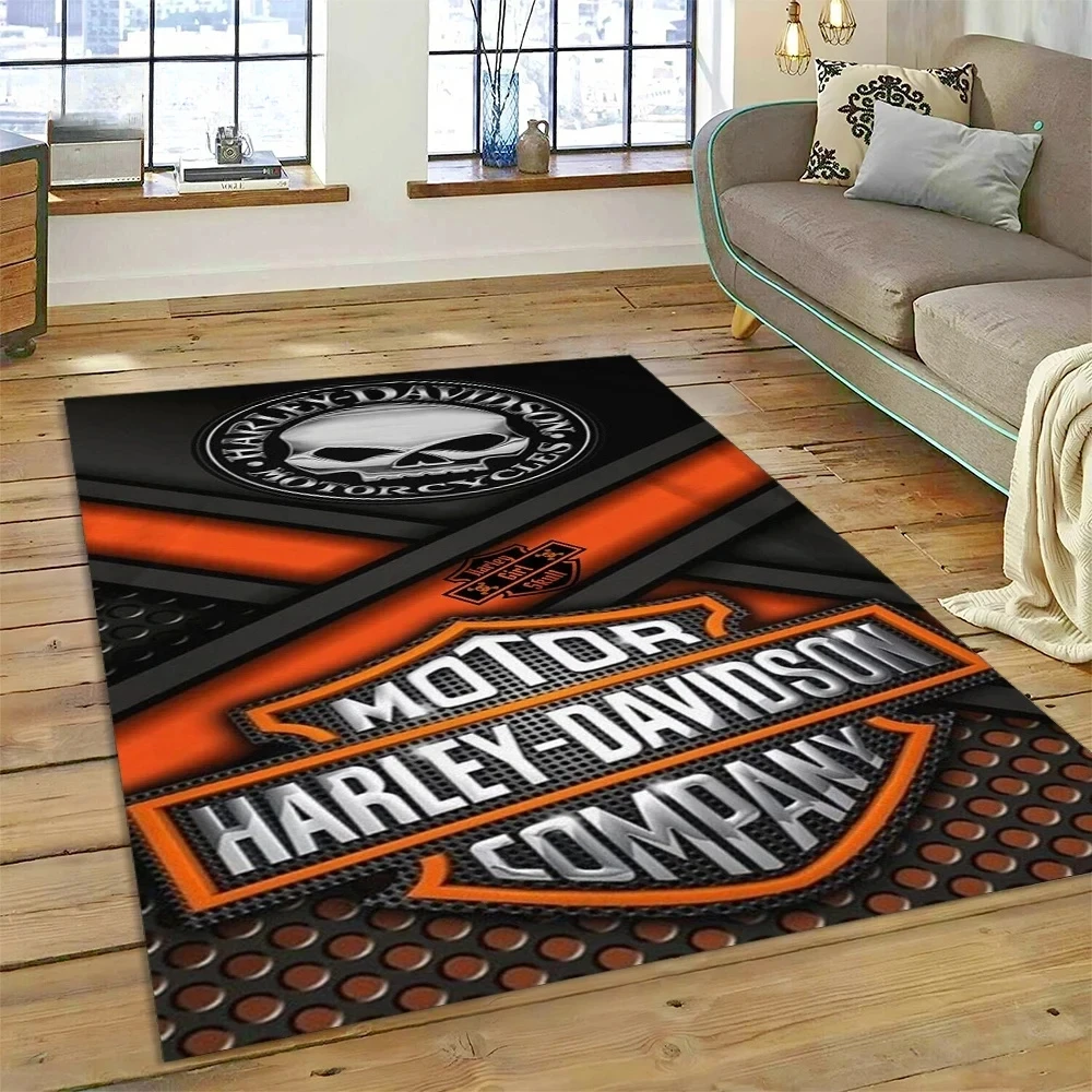 2025 New Motorcycle Logo Rug Carpet for Living Room Bedroom Home Decor H-Harley-Davidson Floor Mat Non-slip Washable Doormat