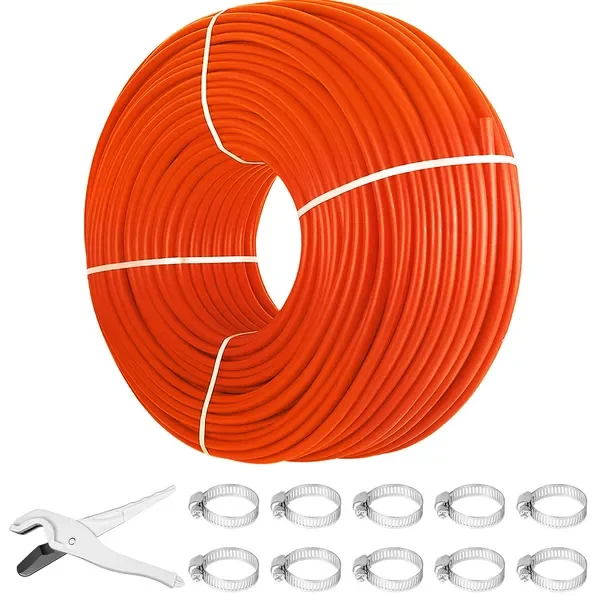 

VEVOR 1000Ft PEX Tubing Pipe 1/2' PEX Tubing Oxygen Barrier Radiant Floor PEX Pipe Radiant Heat Floor Heating Plumbing Cold and