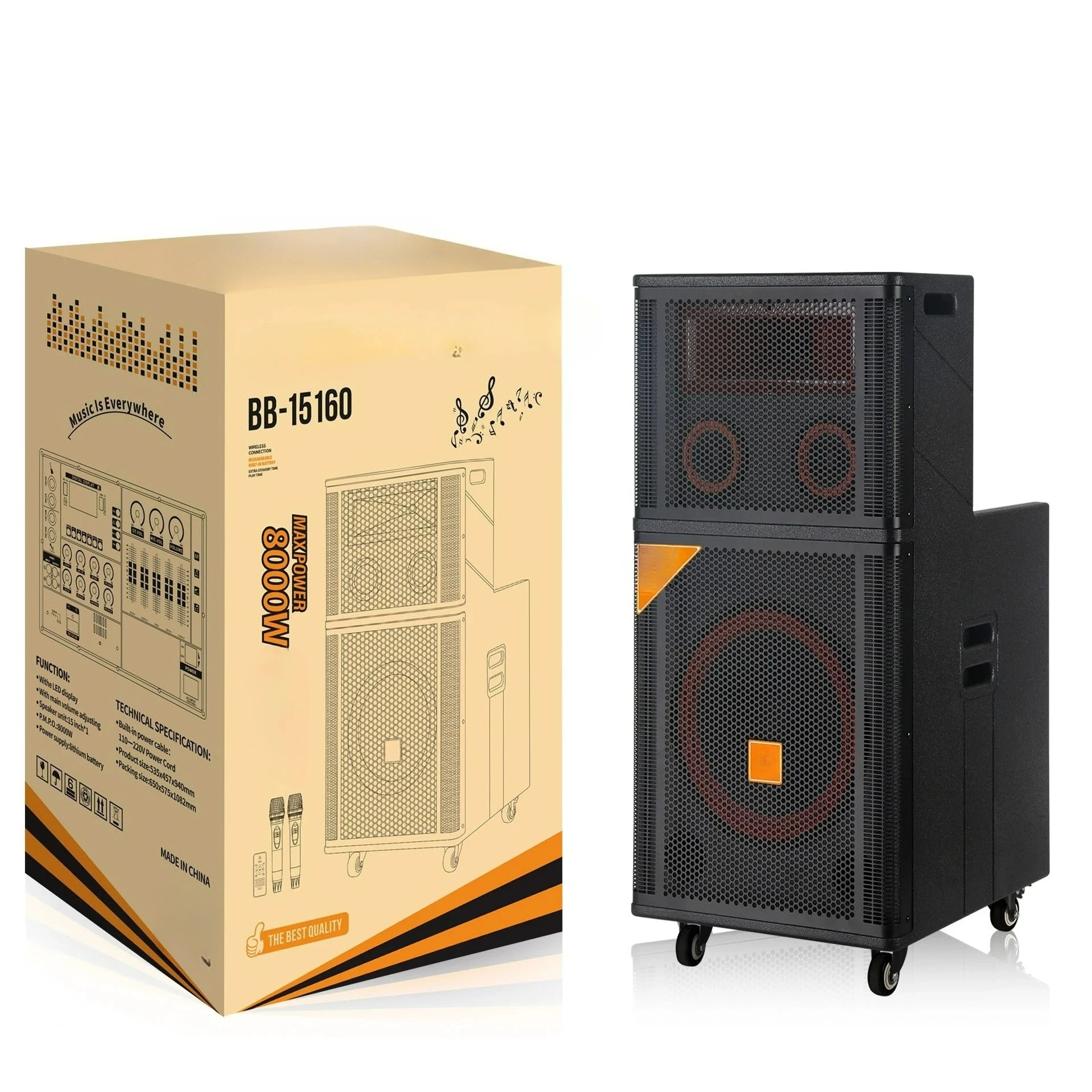 Frequency wireless speaker card outdoor professional subwoofer volume high power