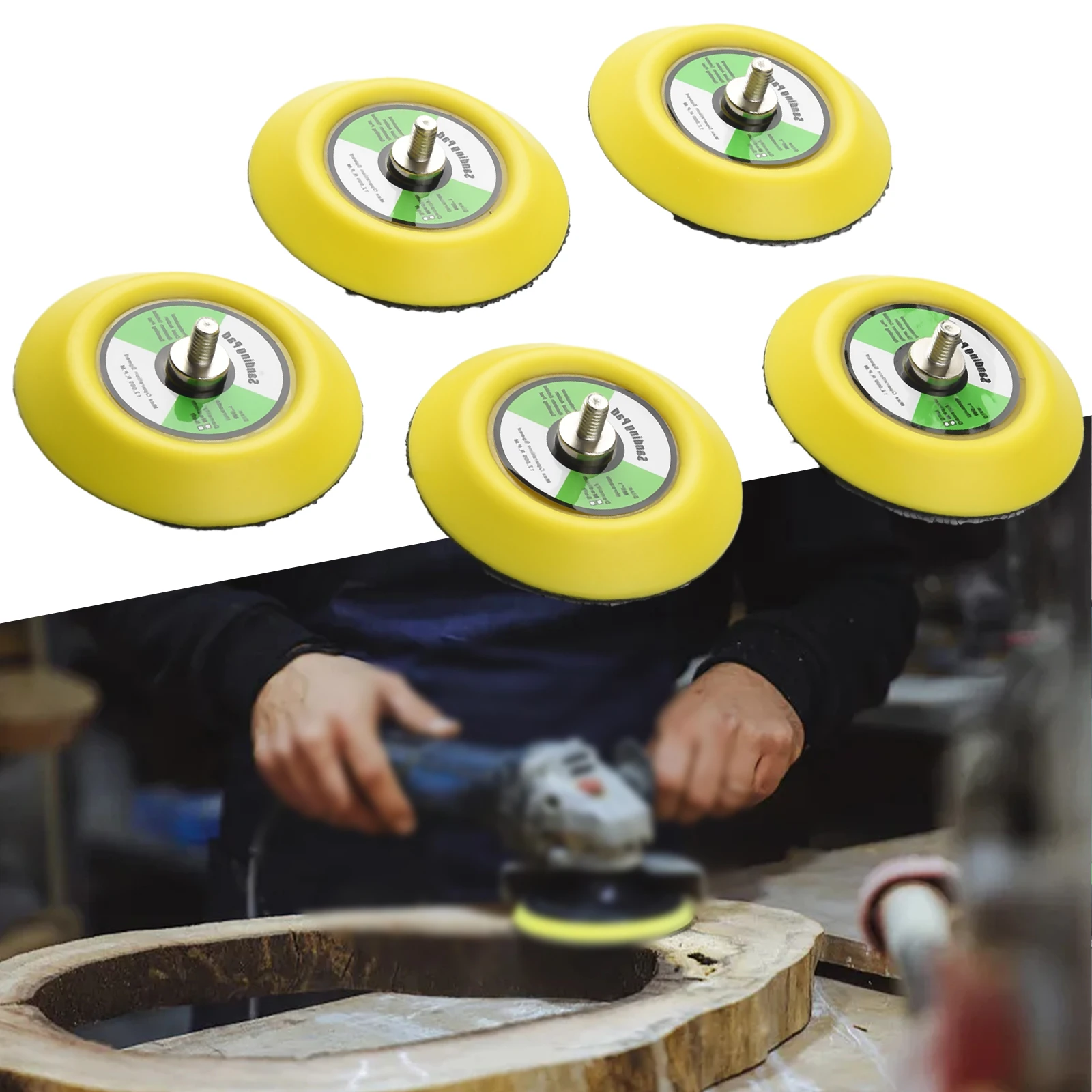 5pcs 3inch Headlights Polishing Pad Sticky Sandpaper Sucker Polish Disc Electric Grinder Car Body Polish Refurbish  M6 Thread