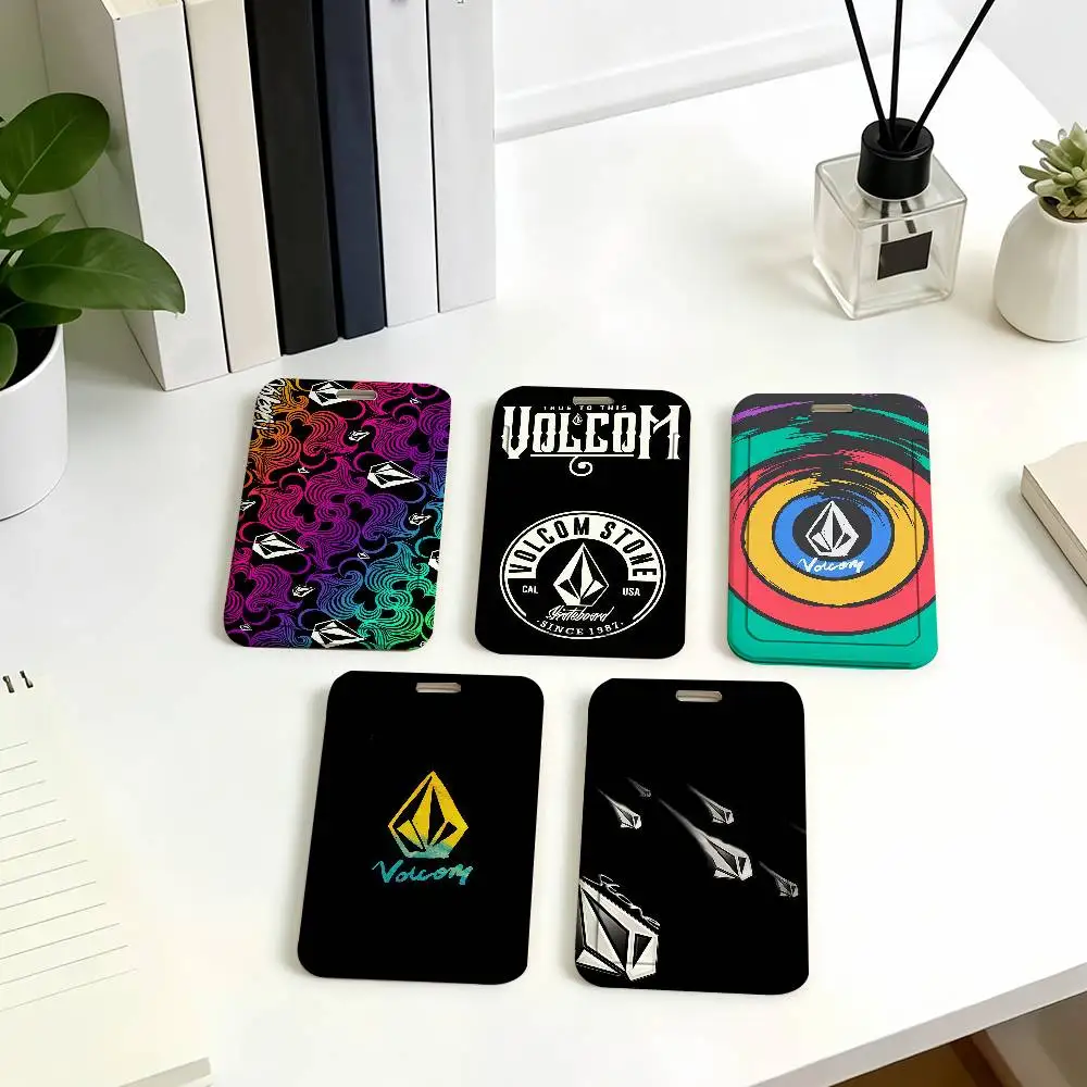 Brand V-Volcom Card Holder Student ID Case Daily Use Subway Commute Work Cover Office School Bus Protector