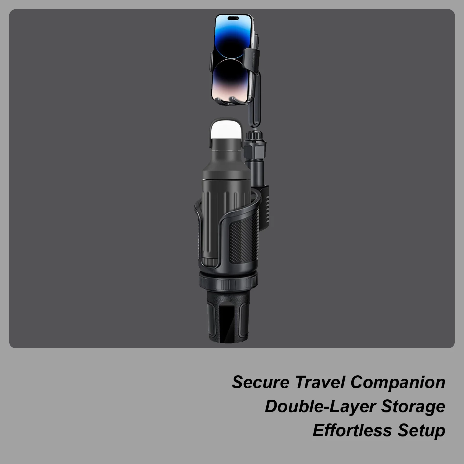 

Подстаканник для автомобиля 2 в 1, расширитель напитков с креплением для телефона, вращение на 360 градусов, автомобильный держатель для напитков для автомобиля, грузовика, вождения, путешествий