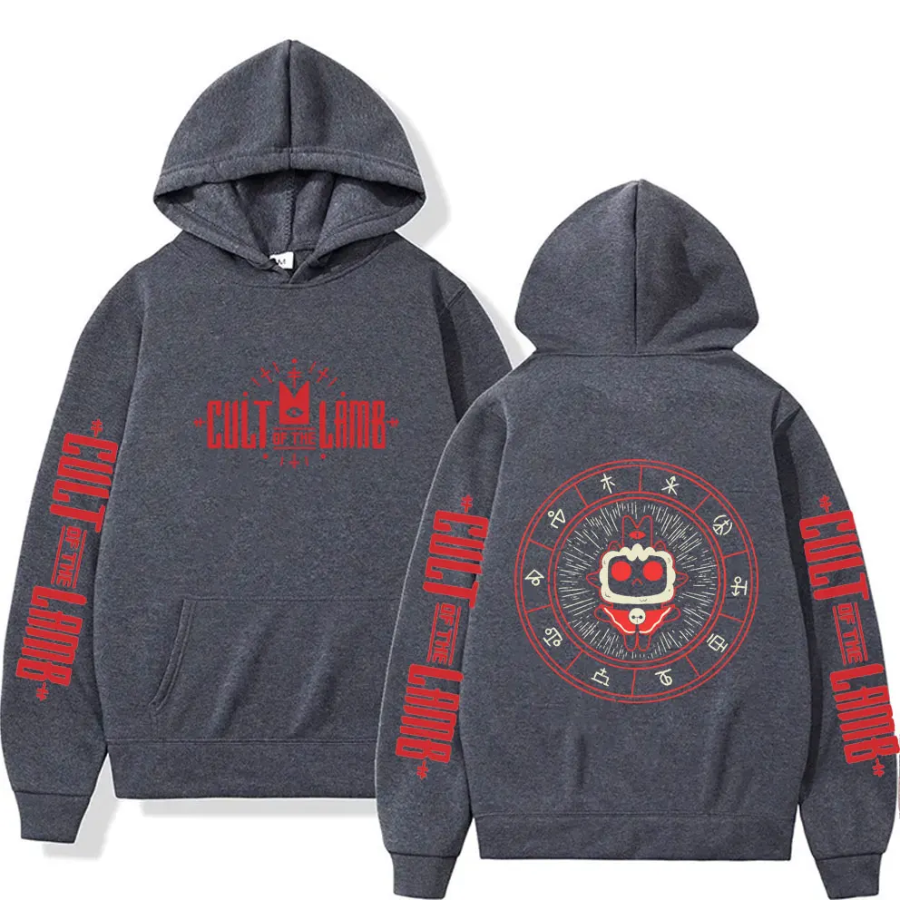 Game Cult of The Lamb Print Hoodie Men Women Vintage Fleece Cotton Pullover Hoodies Unisex Fashion Casual Oversized Streetwear view 2
